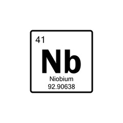 periodic table Niobium line icon