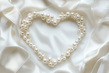 Heart shape pearl necklace
