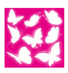 Glowing Butterfly Silhouette Vector Collection