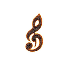 Naklejka premium Fiery Treble Clef Abstract Musical Note Symbol