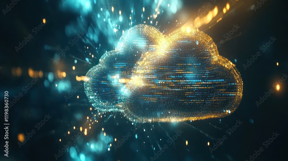 Poster digital cloud computing: a futuristic visualization of data storage and processing in the cloud