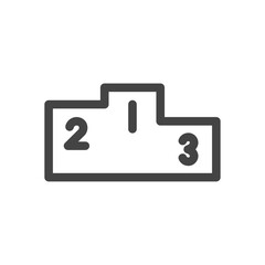 線画スポーツ関連の単品アイコン　表彰台