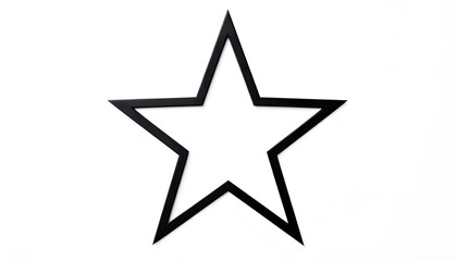 Minimalist black star outline on white - symbolizes achievement and direction - suitable for awards, branding, web design or marketing campaigns