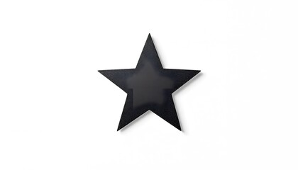 Obraz premium A bold black star against a stark white background signifies achievement and distinction, perfect for awards ceremonies, brand logos, and digital designs.