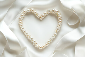 Elegant heart shape pearls necklace 
