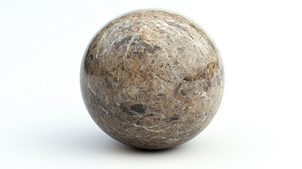 Realistic marble sphere showcasing intricate patterns and textures with natural earth tones ideal for design and artistic projects