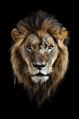 Fototapeta premium Lion on a black background
