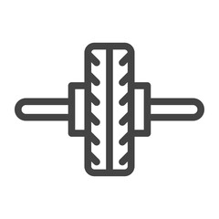 線画スポーツ関連の単品アイコン　腹筋ローラー