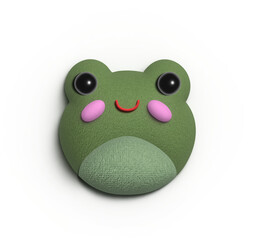 Smiling Froggy:  A whimsical and charming 3D rendered green frog with big eyes and a wide grin,  perfect for adding a touch of playful cuteness to any project. 