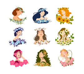 Aesthetic Floral Woman Decoration Concept