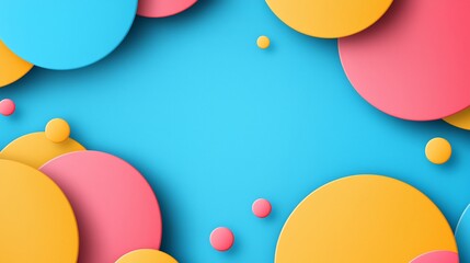 Obraz premium Abstract background with colorful overlapping circles on blue.