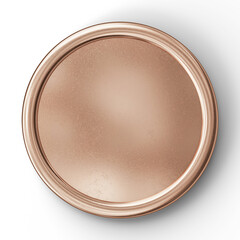Elegant Round Copper Surface with Detailed Textures and Soft Light Reflection