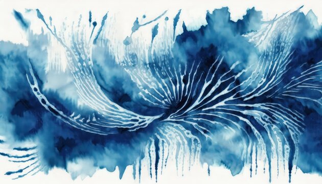 Vibrant Watercolor Wash with Spattered Paint Creating a Tie Dye Pattern on a Rustic Ornament Textile Template, Featuring a Bohemian Artistic Style and an Eclectic Mix of Colors.