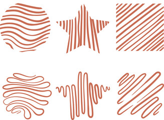 Abstract shapes line style brush collection include four set object for your form. trendy abstract elements. 