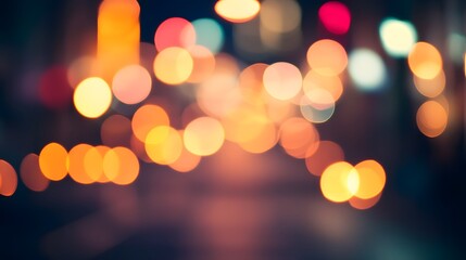 Fototapeta premium Abstract Night City Lights Bokeh Background