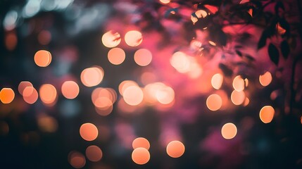 Obraz premium Abstract Bokeh Lights Through Autumn Leaves