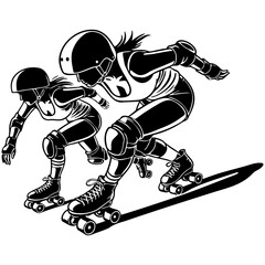 Female Roller Derby Illustration. © shawnfighterlin