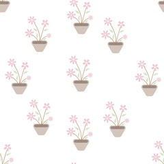 seamless flower pattern isolated in white