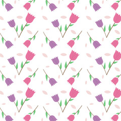 seamless flower pattern isolated in white