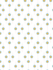 seamless flower pattern isolated in white
