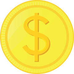 Obraz premium vector of golden dollar Coin for business and finance