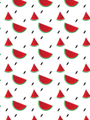 seamless fruit pattern isolated in white background for wallpaper, background etc, orange, mango, watermelon, banana, strawberry, etc