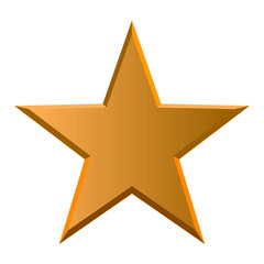 Fototapeta premium Golden star illustration with gradient shading, ideal for awards, achievements, ratings, or celebratory graphic elements for web and print design, Bright gold star graphic with sleek gradient tones.
