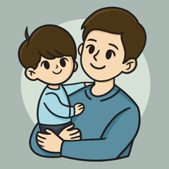 Vector Art Style of Son and Dad.eps