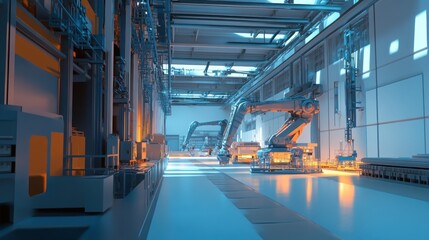 Obraz premium Industrial Robotics Factory
