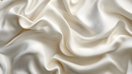 Obraz premium Creamy White Draped Fabric Soft Texture Background