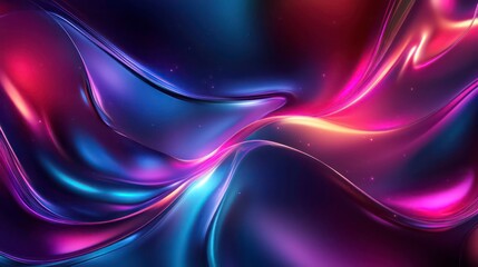 Naklejka premium Futuristic abstract background with glowing neon elements and metallic textures