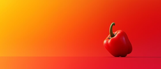 Fresh Red Peppers and Tomatoes on Vibrant Orange Surface | Digital Art