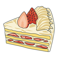 Vector slice of sweet strawberry sandwich bread
