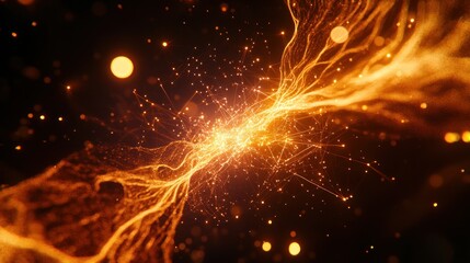 Abstract Orange Energy Stream: A Digital Art Exploration