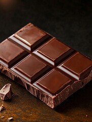 Rich Dark Chocolate Bar: A Close-Up of Smooth, Indulgent Squares