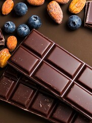 Rich Dark Chocolate Bar with Almonds and Blueberries: Gourmet Indulgence