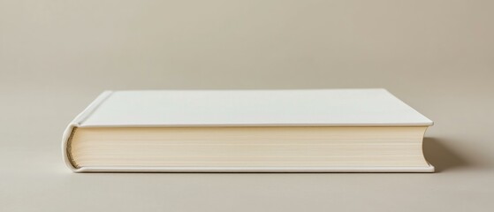 A Clean, White Hardcover Book, Reading Time, Classic Literature, Modern Design