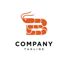 Letter B Shrimp Logo Icon Vector