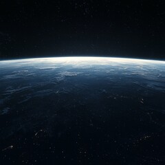 Fototapeta premium Earth's horizon event outer space digital art cosmic environment wide-angle view clean realistic composition