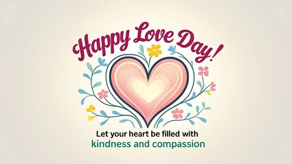 Obraz premium Happy Love Day Heart Floral Design Kindness Compassion