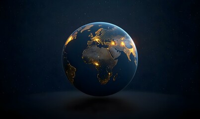Obraz premium Earth from Space, a breathtaking view showcasing vibrant continents against the deep blue of the oceans, highlighting natural beauty and geography.