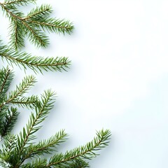 Obraz premium Evergreen Branches Embracing Spring Holiday, lush green foliage adorned with vibrant seasonal decorations, celebrating renewal and joy.