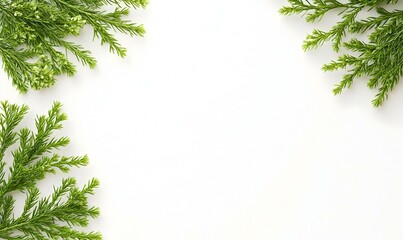 Evergreen branches adorned with spring blooms, celebrating seasonal renewal and vibrant holiday spirit in a lush, green landscape.