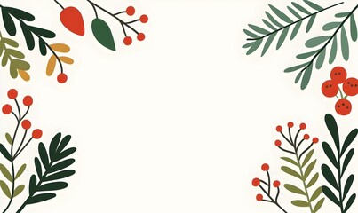 Evergreen branches adorned with vibrant spring holiday icons, celebrating the season's renewal and festive spirit in a lively arrangement.