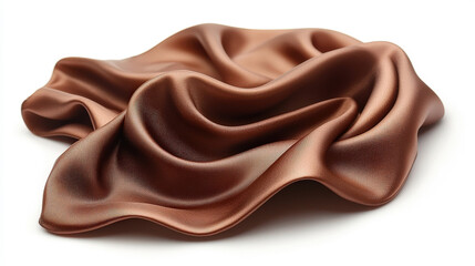 Obraz premium Luxurious Brown Satin Fabric Draped Elegantly on a Smooth Surface for Background or Textile Design Inspiration