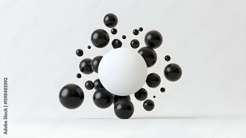 Poster isolated h5n1 virus particle, abstract representation of a floating virus particle, showcasing intri