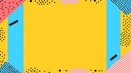 Pastel Geometry, a vibrant abstract composition featuring soft yellow and blue shapes arranged in a captivating geometric design.