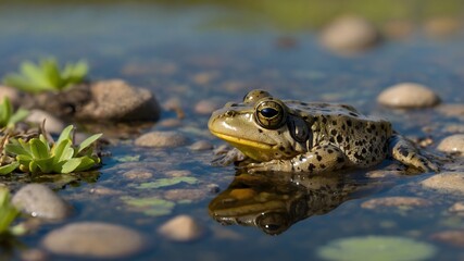 Pond Ecosystem: Foothill Yellow-Legged Frog Tadpoles in Their Natural Habitat