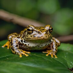 Obraz premium Foothill Yellow-Legged Frog Close-Up Portrait