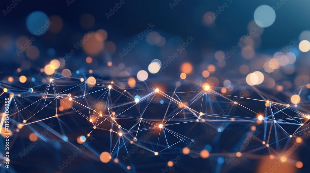Poster abstract network connection: digital data flow visualization